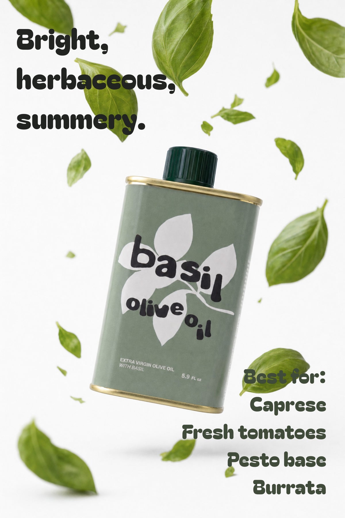 Basil Extra Virgin Olive Oil — 175ml Tin